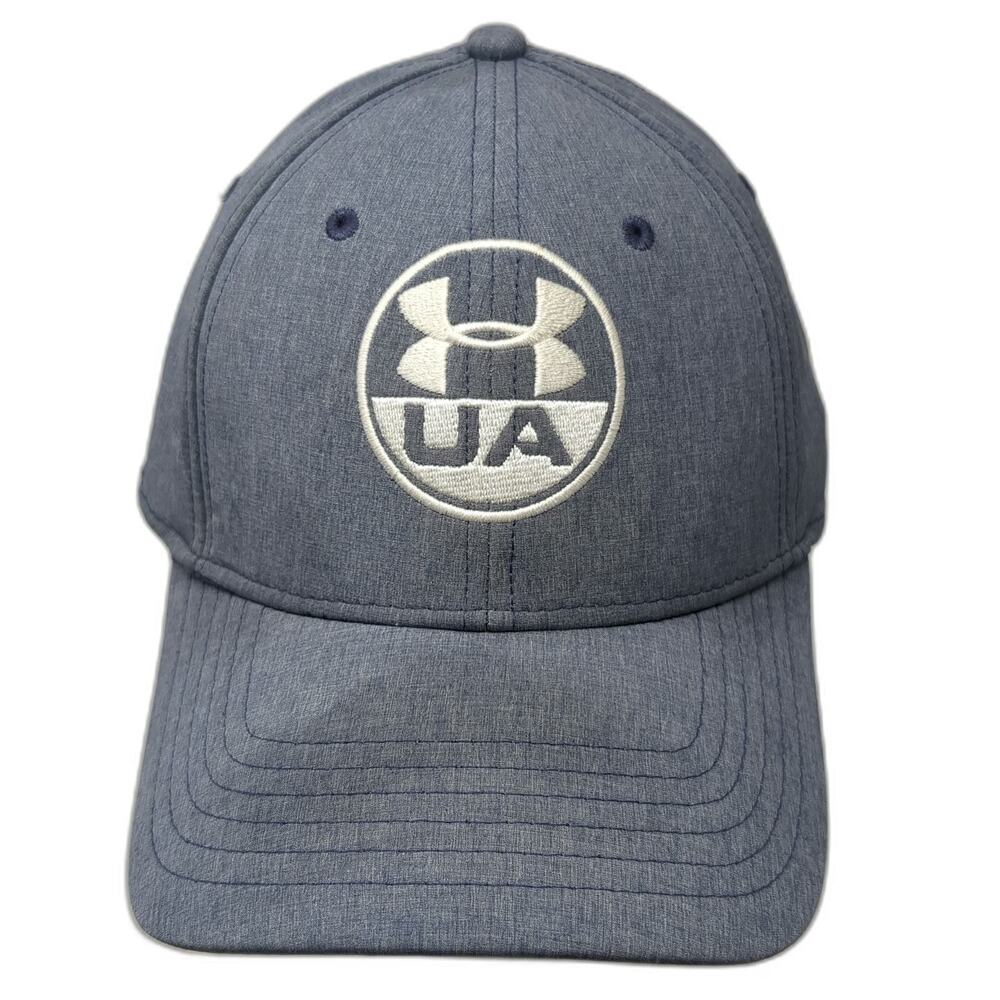 Under Armour Baseball Cap Blue XL Front Patch Logo Embroidered Fitted Hat